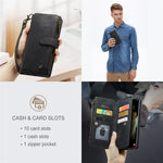 For Samsung Galaxy S21 Ultra 5G Phone Cases with Strap CASEME C30 Zipper Multiple Card Holder PU Leather Cover