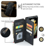 For Samsung Galaxy S21 Ultra 5G Phone Cases with Strap CASEME C30 Zipper Multiple Card Holder PU Leather Cover