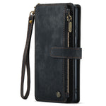For Samsung Galaxy S21 Ultra 5G Phone Cases with Strap CASEME C30 Zipper Multiple Card Holder PU Leather Cover