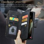 For Samsung Galaxy S21 Ultra 5G Phone Cases with Strap CASEME C30 Zipper Multiple Card Holder PU Leather Cover