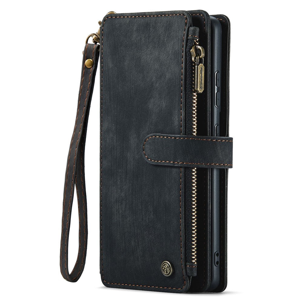 For Samsung Galaxy S21 4G / 5G Phone Cases with Strap CASEME C30 Zipper Multiple Card Holder PU Leather Cover