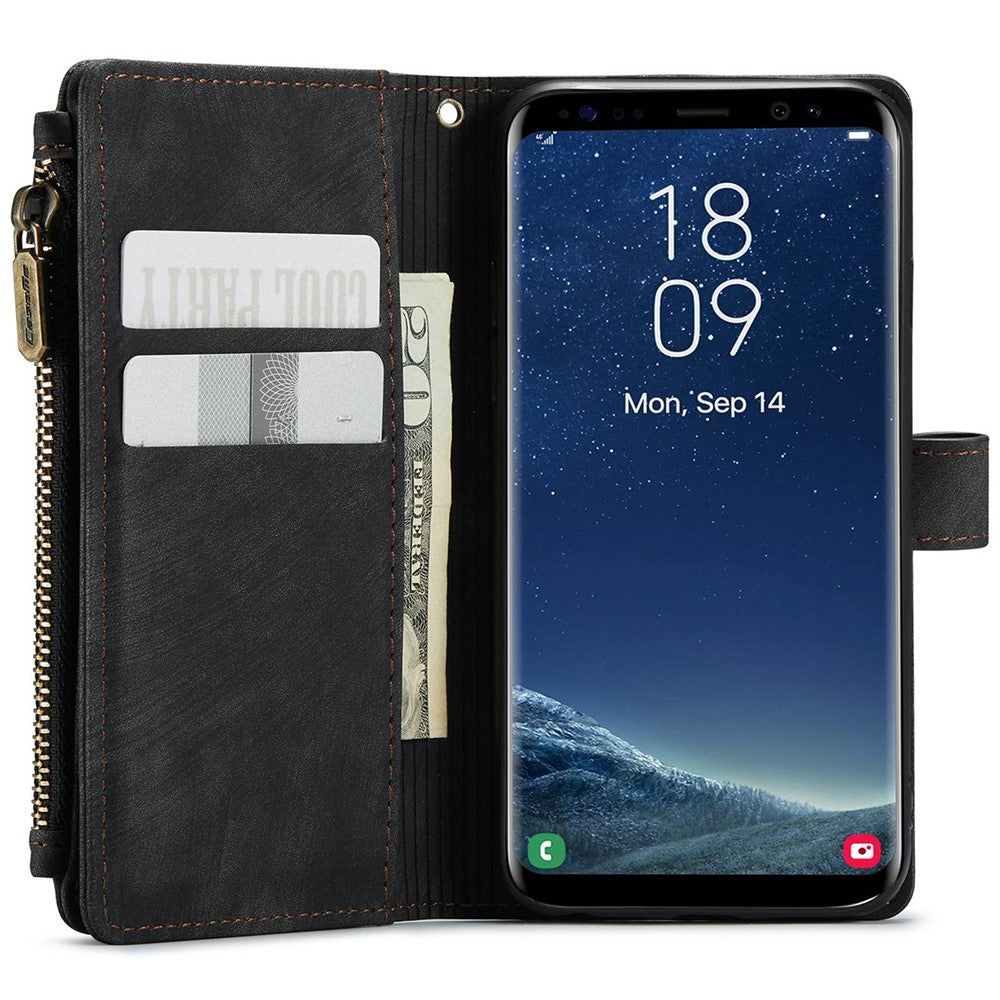 For Samsung Galaxy S21 4G / 5G Phone Cases with Strap CASEME C30 Zipper Multiple Card Holder PU Leather Cover