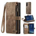 For Samsung Galaxy S21 4G / 5G Phone Cases with Strap CASEME C30 Zipper Multiple Card Holder PU Leather Cover