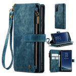For Samsung Galaxy S21 4G / 5G Phone Cases with Strap CASEME C30 Zipper Multiple Card Holder PU Leather Cover