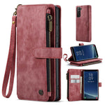 For Samsung Galaxy S21 4G / 5G Phone Cases with Strap CASEME C30 Zipper Multiple Card Holder PU Leather Cover