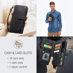 For Samsung Galaxy S20 Ultra 4G / 5G Phone Cases with Strap CASEME C30 Zipper Multiple Card Holder PU Leather Cover