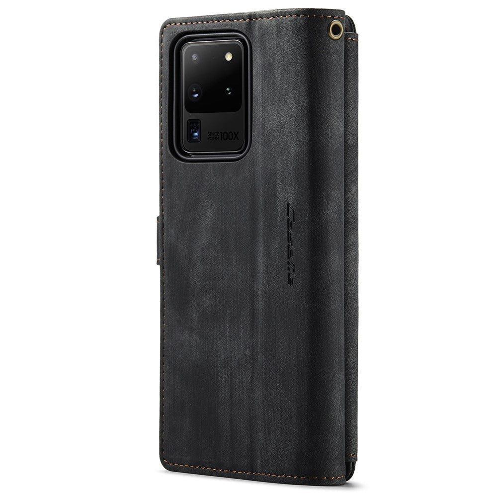 For Samsung Galaxy S20 Ultra 4G / 5G Phone Cases with Strap CASEME C30 Zipper Multiple Card Holder PU Leather Cover