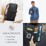 For Samsung Galaxy S20 Plus 4G / 5G Phone Cases with Strap CASEME C30 Zipper Multiple Card Holder PU Leather Cover