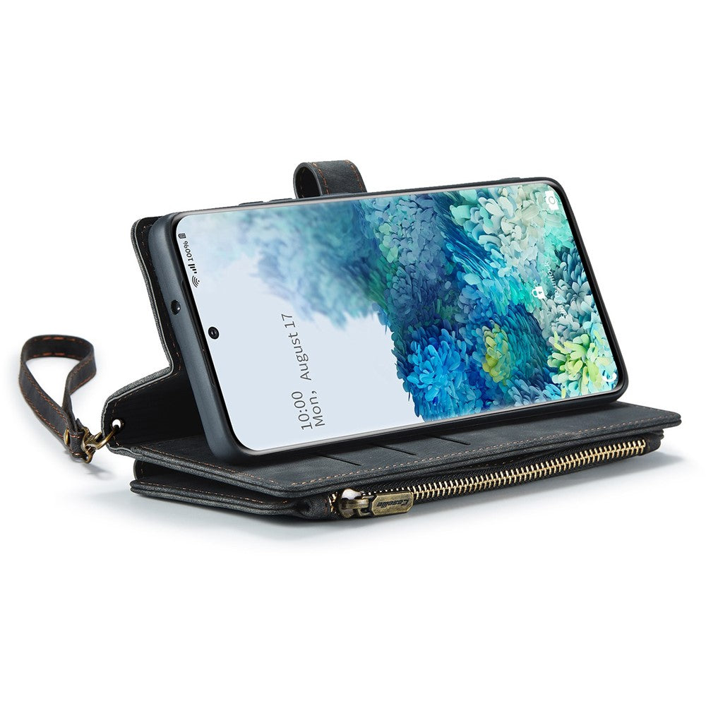 Til Samsung Galaxy S20 Plus 4G / 5G telefoncovers med rem CASEME C30 lynlås og flere kortholdere i PU-læder