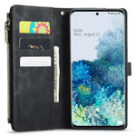 Til Samsung Galaxy S20 Plus 4G / 5G telefoncovers med rem CASEME C30 lynlås og flere kortholdere i PU-læder
