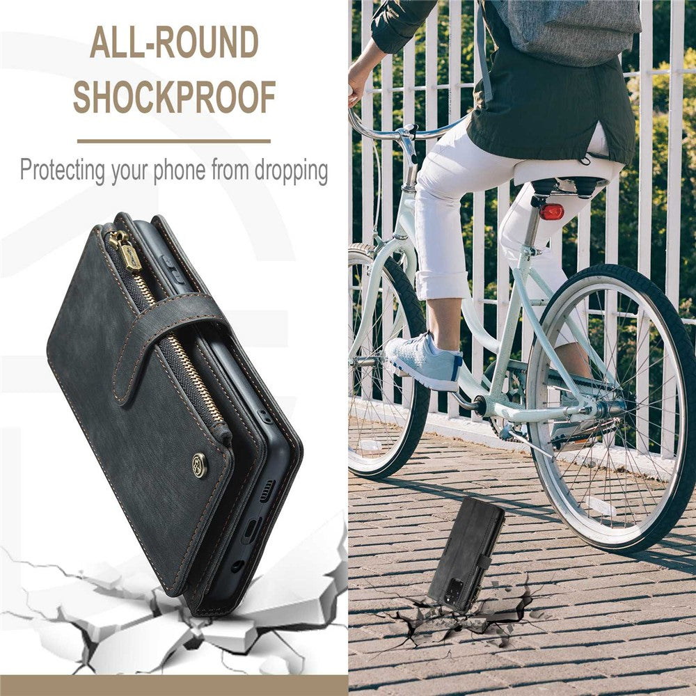 For Samsung Galaxy S20 Plus 4G / 5G Phone Cases with Strap CASEME C30 Zipper Multiple Card Holder PU Leather Cover