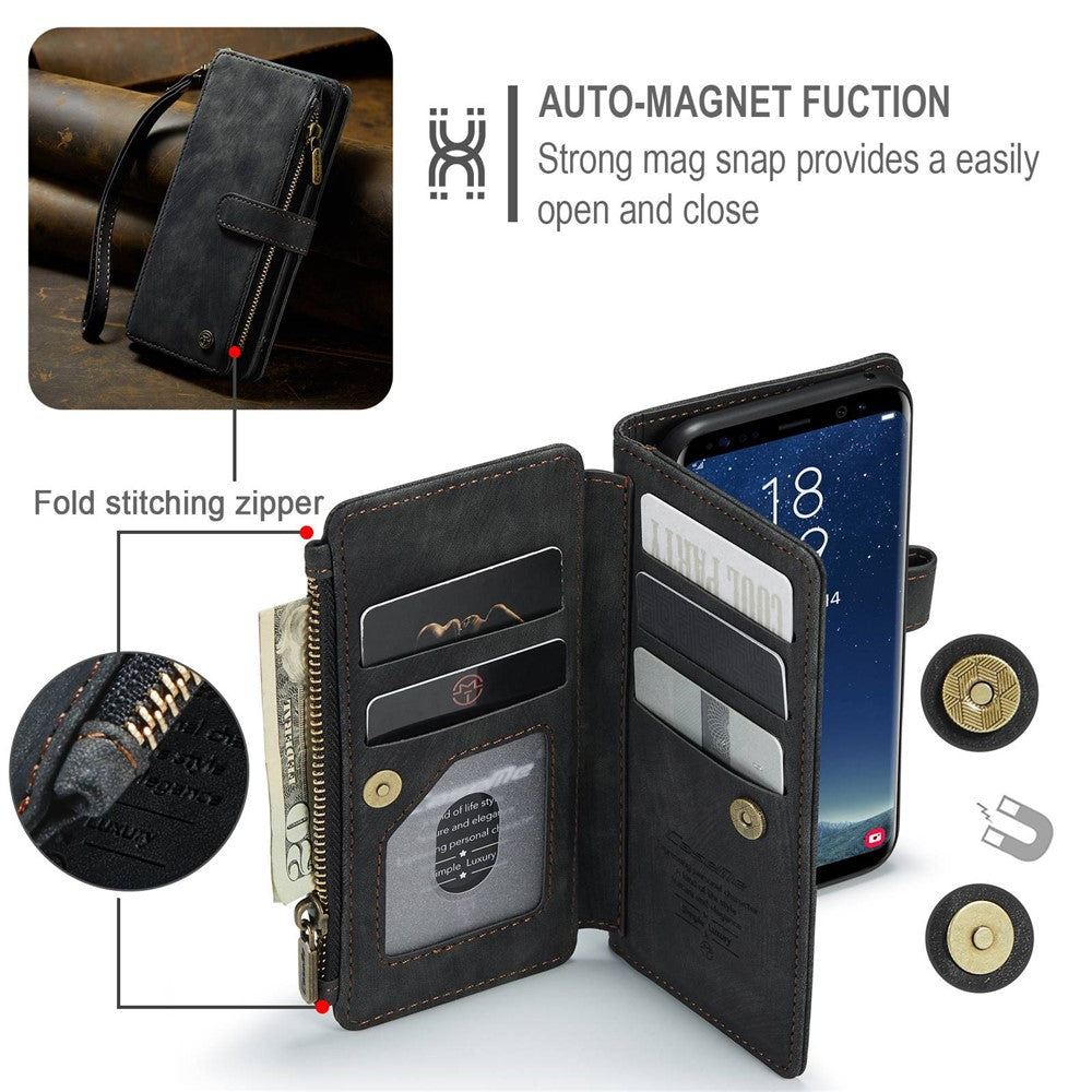 For Samsung Galaxy S20 4G / 5G Phone Cases with Strap CASEME C30 Zipper Multiple Card Holder PU Leather Cover