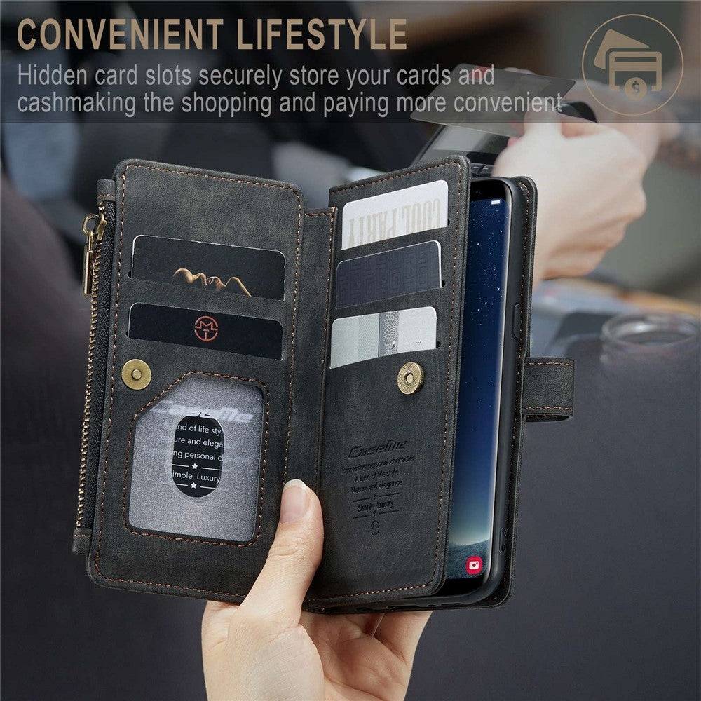 For Samsung Galaxy S20 4G / 5G Phone Cases with Strap CASEME C30 Zipper Multiple Card Holder PU Leather Cover