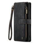 For Samsung Galaxy S10 Plus 4G Phone Cases with Strap CASEME C30 Zipper Multiple Card Holder PU Leather Cover