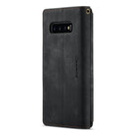 For Samsung Galaxy S10 Plus 4G Phone Cases with Strap CASEME C30 Zipper Multiple Card Holder PU Leather Cover