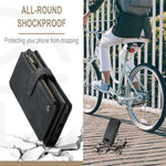For Samsung Galaxy S10 Plus 4G Phone Cases with Strap CASEME C30 Zipper Multiple Card Holder PU Leather Cover