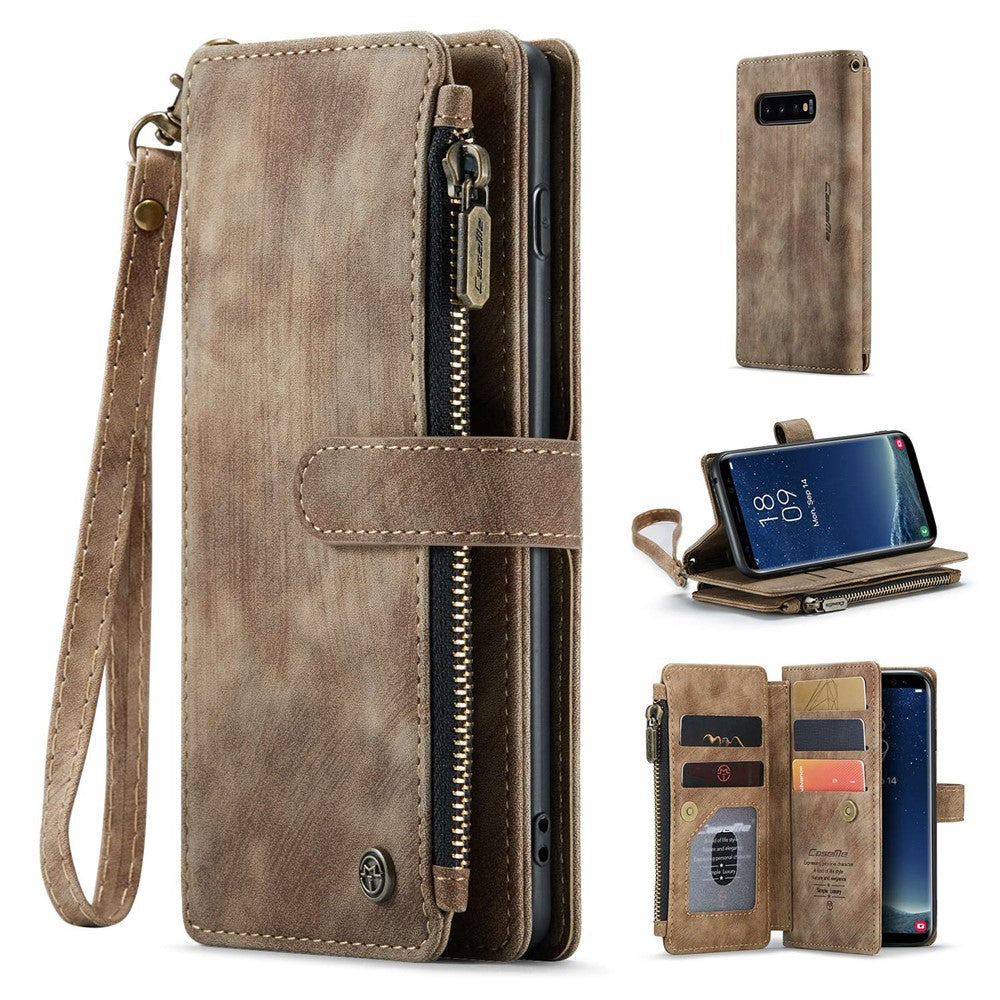 Til Samsung Galaxy S10 Telefoncovers med Rem CASEME C30 Lynlås Flere Kortrum PU Læder Cover