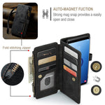 For Samsung Galaxy S9+ Phone Cases with Strap CASEME C30 Zipper Multiple Card Holder PU Leather Cover