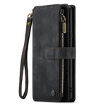 For Samsung Galaxy S9+ Phone Cases with Strap CASEME C30 Zipper Multiple Card Holder PU Leather Cover