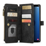 For Samsung Galaxy S9+ Phone Cases with Strap CASEME C30 Zipper Multiple Card Holder PU Leather Cover