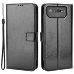 For Asus ROG Phone 6 5G / Phone 6 Pro 5G Crazy Horse Texture Wallet Case PU Leather Stand Wrist Strap Inner TPU Shockproof Flip Cover