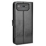 For Asus ROG Phone 6 5G / Phone 6 Pro 5G Crazy Horse Texture Wallet Case PU Leather Stand Wrist Strap Inner TPU Shockproof Flip Cover