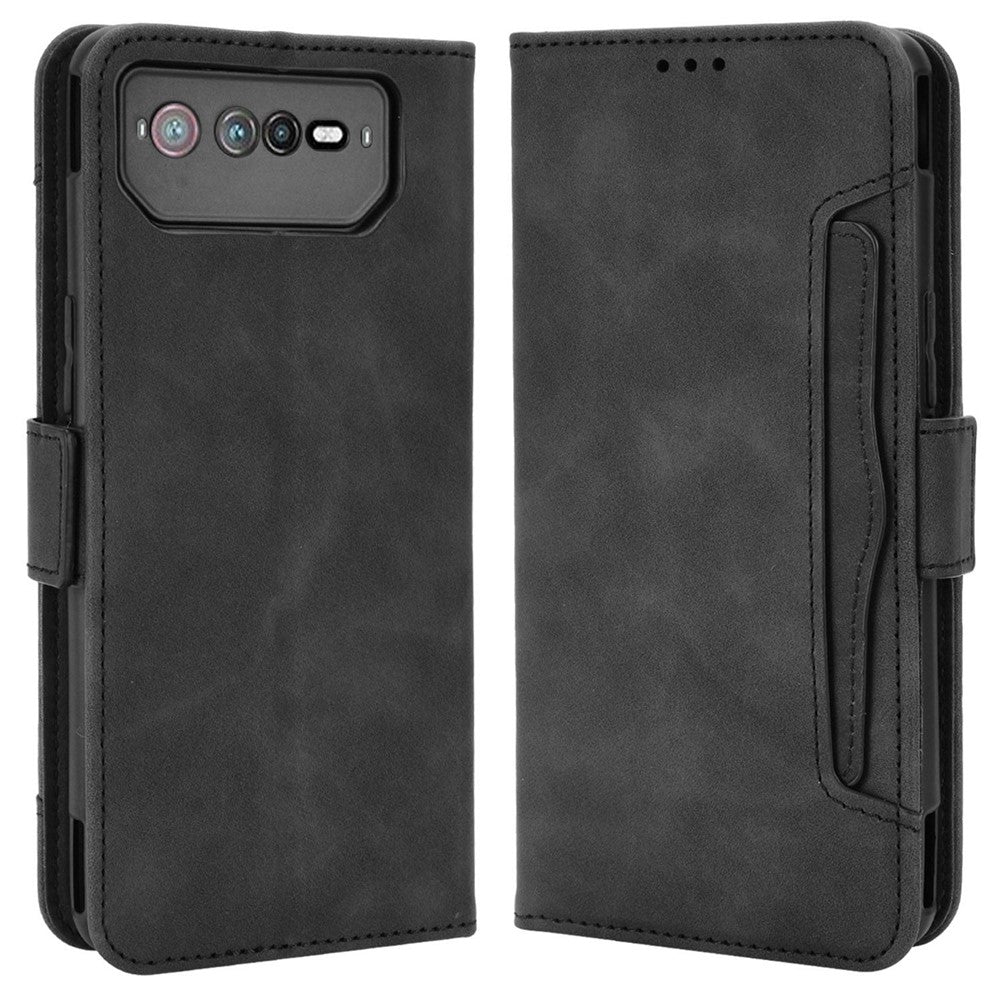 Til Asus ROG Phone 6 5G / Phone 6 Pro 5G PU læder flip cover med stativfunktion, flere kortpladser og pung