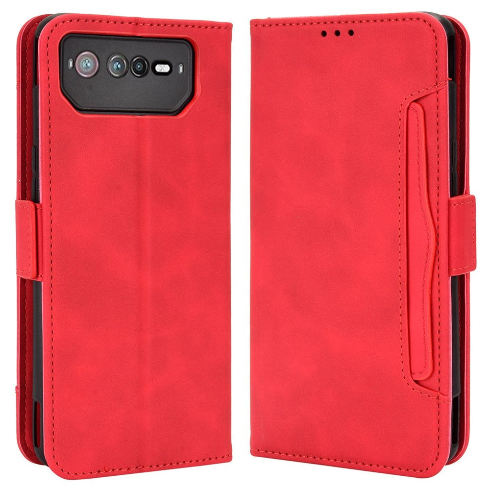 Til Asus ROG Phone 6 5G / Phone 6 Pro 5G PU læder flip cover med stativfunktion, flere kortpladser og pung
