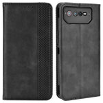For Asus ROG Phone 6 5G / Phone 6 Pro 5G Retro Texture PU Leather Magnetic Auto Closing Case Full Inclusive Protective Wallet Stand Cover
