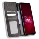 For Asus ROG Phone 6 5G / Phone 6 Pro 5G Retro Texture PU Leather Magnetic Auto Closing Case Full Inclusive Protective Wallet Stand Cover