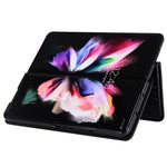 For Samsung Galaxy Z Fold4 5G PU Leather + PC Case Magnetic Auto-absorbed Imprinting Rhombus Pattern Stand Wallet Phone Cover