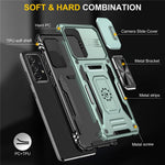 Til Samsung Galaxy A52 4G / 5G / A52s 5G Ridsefast Telefoncover med Skydende Kameradæksel PC + TPU Ringstativ Mobiltelefoncover