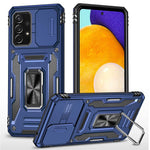 Til Samsung Galaxy A52 4G / 5G / A52s 5G Ridsefast Telefoncover med Skydende Kameradæksel PC + TPU Ringstativ Mobiltelefoncover
