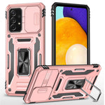 Til Samsung Galaxy A52 4G / 5G / A52s 5G Ridsefast Telefoncover med Skydende Kameradæksel PC + TPU Ringstativ Mobiltelefoncover