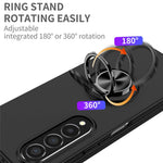 For Samsung Galaxy Z Fold4 5G Built-in Kickstand Function Anti-scratch Folding PC Cell Phone Case with Car Mount Metal Sheet