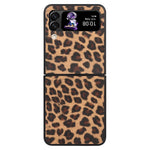 For Samsung Galaxy Z Flip4 5G Anti-scratch Folding Phone Case PU Leather Coated Hard PC Back Cover