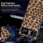 For Samsung Galaxy Z Flip4 5G Anti-scratch Folding Phone Case PU Leather Coated Hard PC Back Cover
