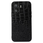 For Honor X40i 5G Shockproof Phone Case Crocodile Texture Genuine Cowhide Leather Coating Protective Phone Back Cover