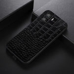 For Honor X40i 5G Shockproof Phone Case Crocodile Texture Genuine Cowhide Leather Coating Protective Phone Back Cover