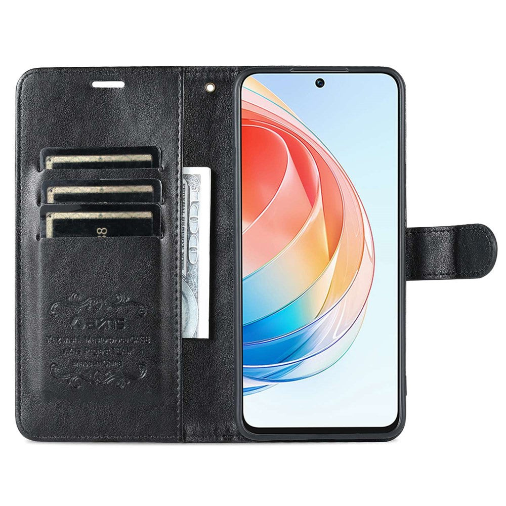 AZNS Anti-fall Flip Wallet Case for Honor X40i 5G, Full Protection PU Leather Phone Cover Shell with Viewing Stand