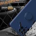 For Samsung Galaxy M53 5G Finger Ring Kickstand Design Anti-scratch Cover Liquid Silicone Cell Phone Protective Case