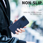 For Samsung Galaxy M53 5G Finger Ring Kickstand Design Anti-scratch Cover Liquid Silicone Cell Phone Protective Case