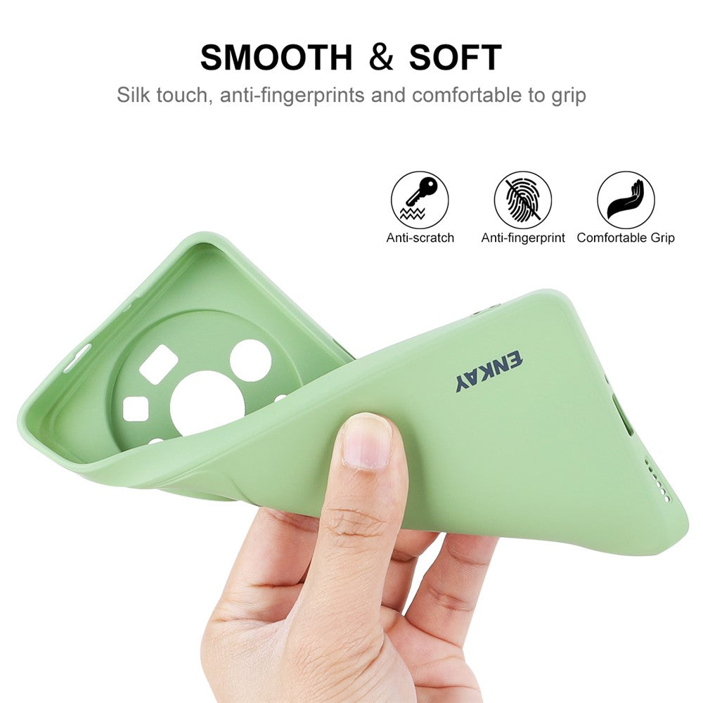 ENKAY HAT PRINCE För Xiaomi 12S Ultra 5G Rak Kant Flytande Silikonskal med Precis Utskärning Linsskydd