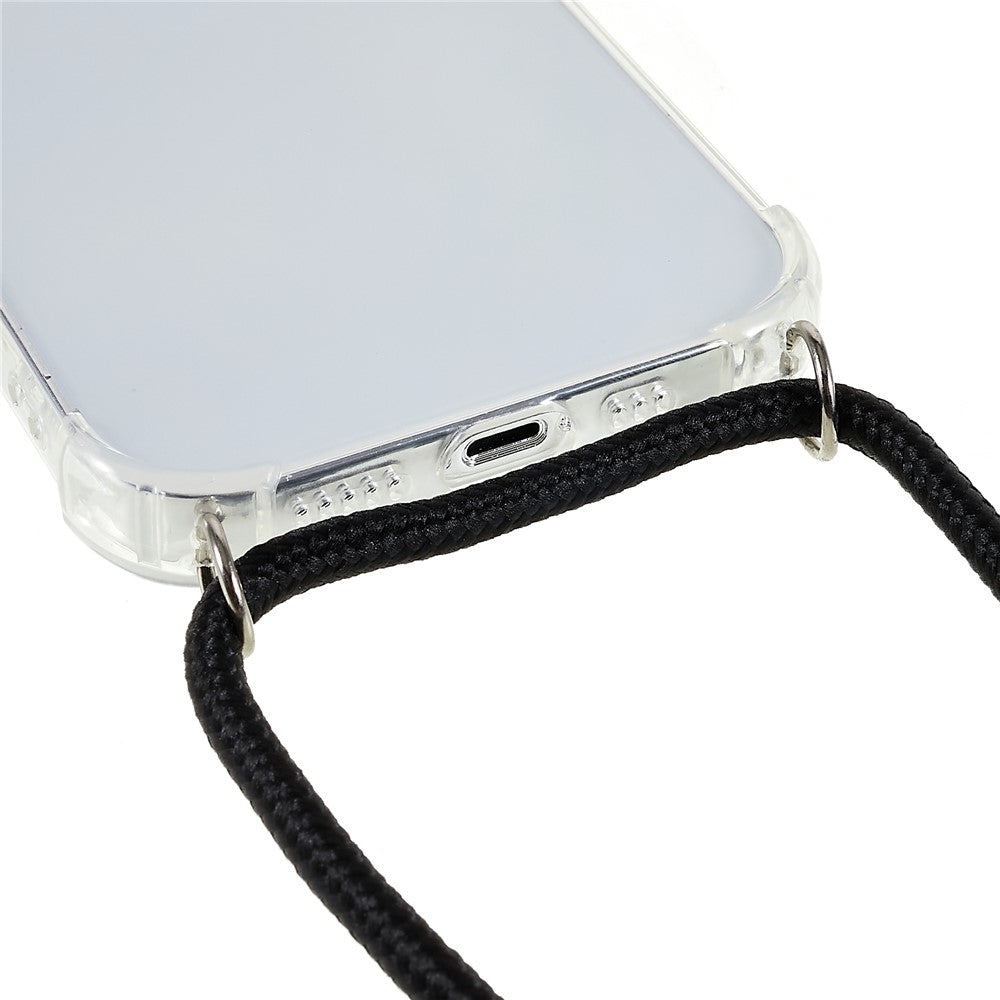 Til iPhone 14 Pro 6.1 tommer krystalklart telefoncover med forstærkede hjørner, anti-fald TPU-cover med snor