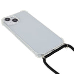 For iPhone 14 6,1 tommer forstærket hjørne telefoncover Anti-drop gennemsigtigt TPU cover med snor