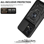 For Oppo Reno7 4G Anti-scratch Phone Cover Slide Camera Protection PC + TPU Ring Kickstand Cell Phone Case