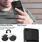 For Oppo Reno7 4G Anti-scratch Phone Cover Slide Camera Protection PC + TPU Ring Kickstand Cell Phone Case