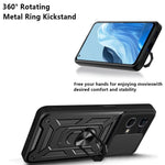 For Oppo Reno7 4G Anti-scratch Phone Cover Slide Camera Protection PC + TPU Ring Kickstand Cell Phone Case