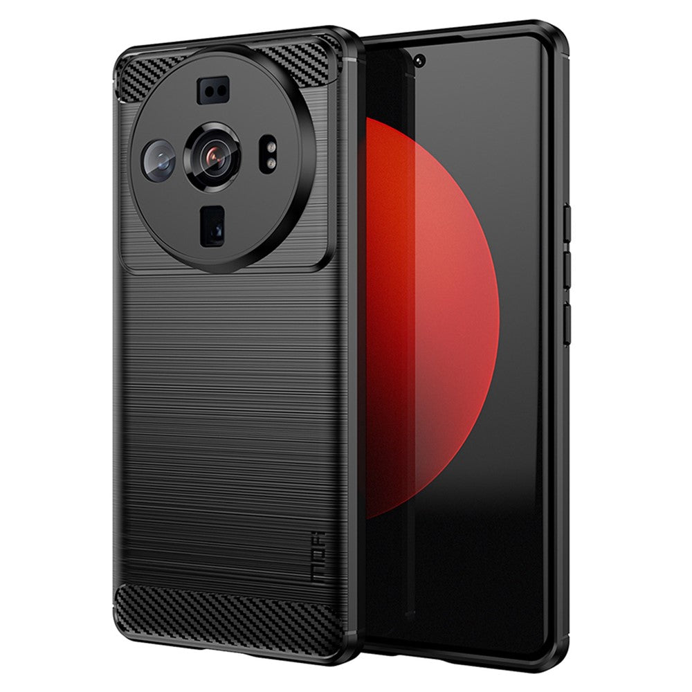 MOFI JK TPU Series-1 for Xiaomi 12S Ultra 5G Anti-scratch Brushed Surface Soft TPU Drop-proof Case Carbon Fiber Phone Shell
