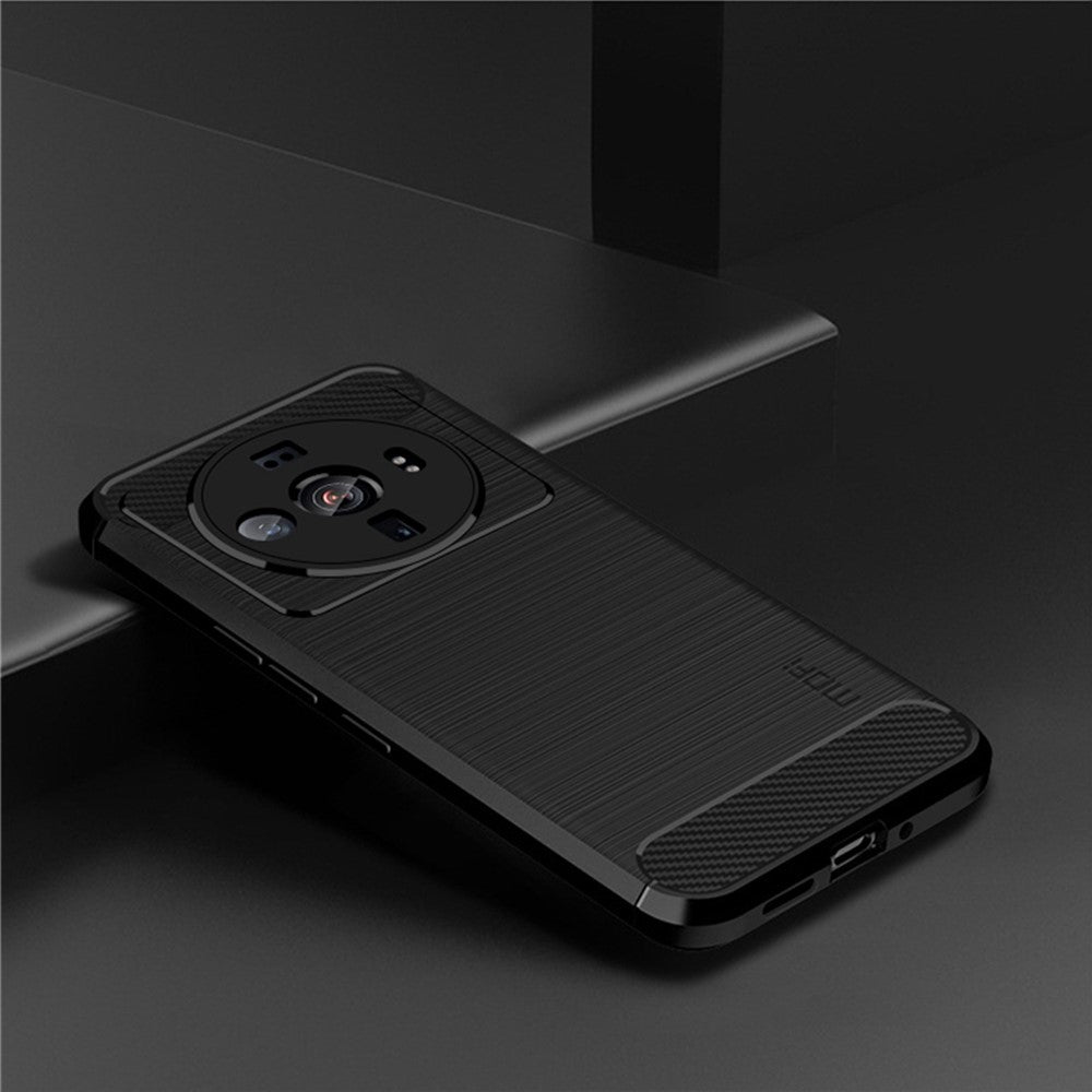 MOFI JK TPU Series-1 for Xiaomi 12S Ultra 5G Anti-scratch Brushed Surface Soft TPU Drop-proof Case Carbon Fiber Phone Shell